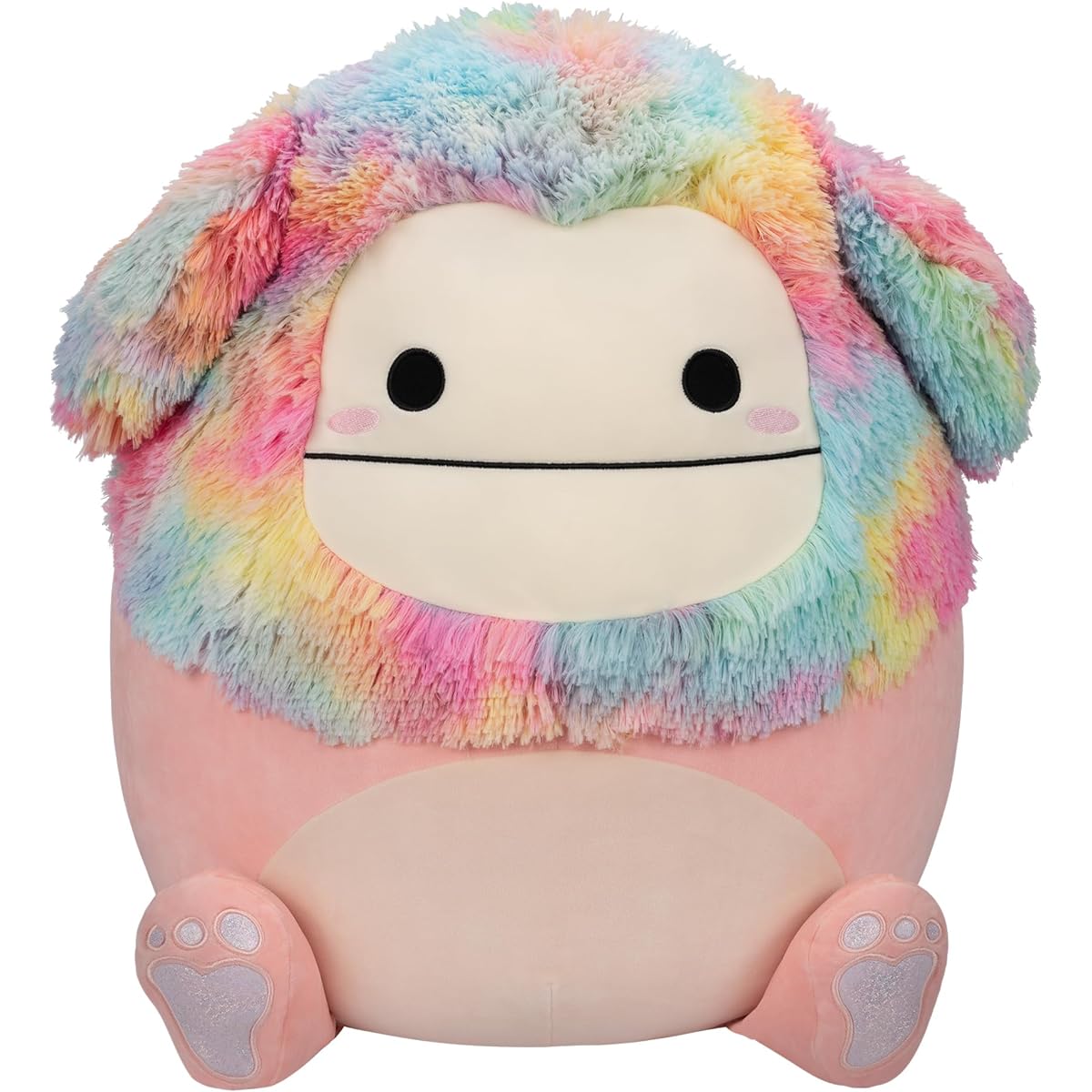 Squishmallow 20" Diane Peach Bigfoot with Rainbow Hair - Jumbo Ultra Soft Official Kelly Toys Plush Toy