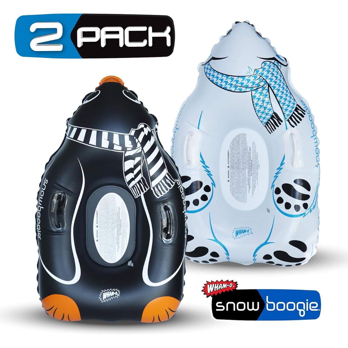 Snowboogie 44" Inflatable Animal Tube Sled | Single Rider Snow Sled | Inflatable Sled with Soft Handles | Smooth Bottom for Speed & Control | Snow Sled for Kids