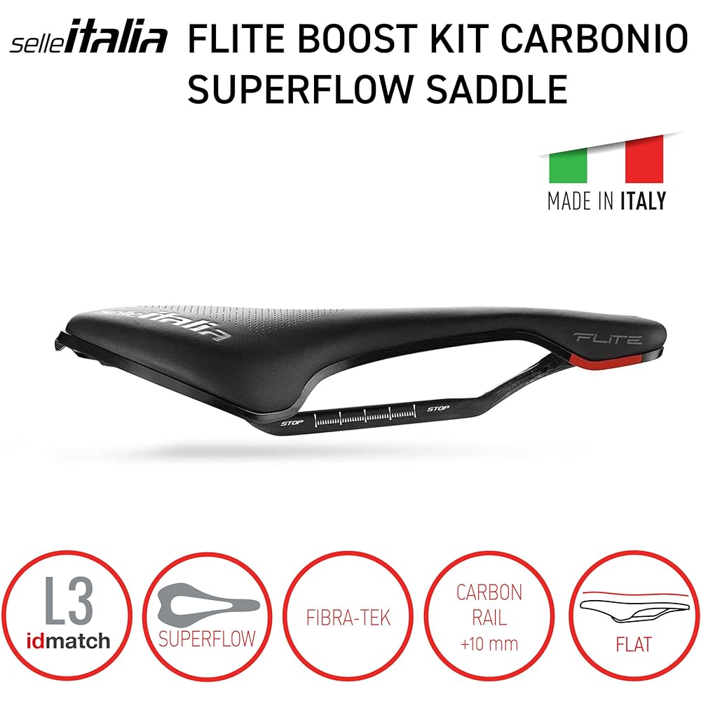 Selle Italia selle ITALIA FLITE Kit Carbonio Superflow BOOST KIT CARBONIO SUPERFLOW [L] Size: 145 x 250mm