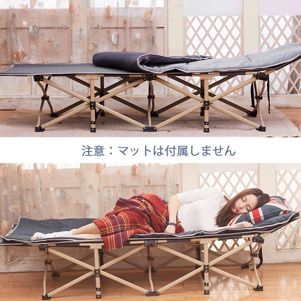 Camping Bed, Folding Bed, Camping Bed, Wide, Width 71 x Length 190 x Height 35 cm, No Assembly Required, Folding Summer Bed, Outdoor Bed, Leisure Bed, Bed, Camping, Outdoor, Simple, Nap, Disaster Prevention, For Guests, Storage Bag Included, Gray