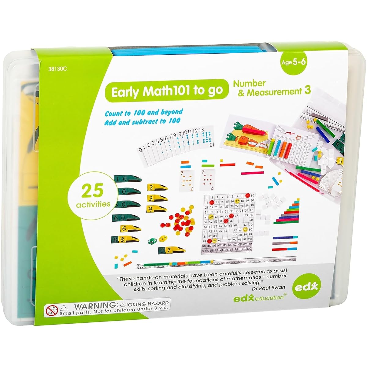 EDX Education Early Math101 to go - Ages 5-6 - Numbers and Measurements - Home Learning Kit for Kids - Homeschool Math Resources 25+ Guided Activities