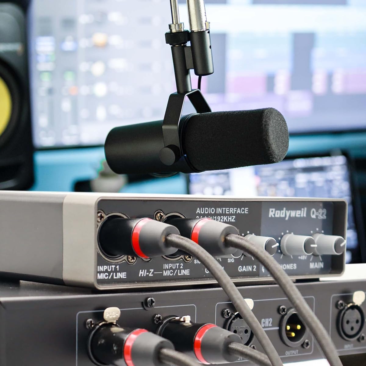 Rodyweil Mic Preamp Dynamic Mic Booster Mic Activator (Red)