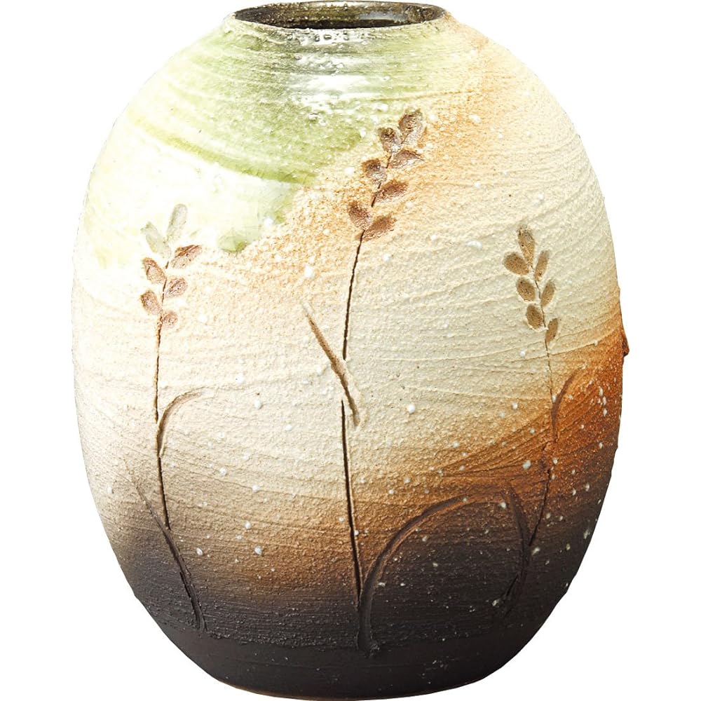 Shigaraki ware vase, tea kiln irregular comb vase, width 19 x diameter 19 x height 25 cm 510-05