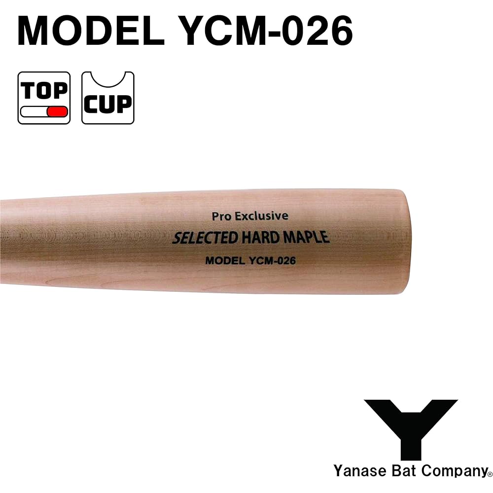 Yanase Hard Wooden Bat Y Bat Hard Wooden Bat Maple Top Balance BFJ Mark Hollowed Out YCM-026 Natural 84.5cm