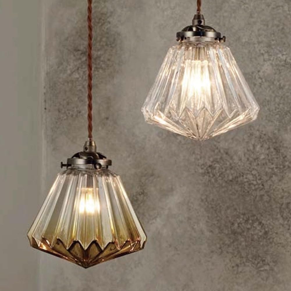 Interform pendant light LT-1589CL Lorae with incandescent bulb amber gradation glass