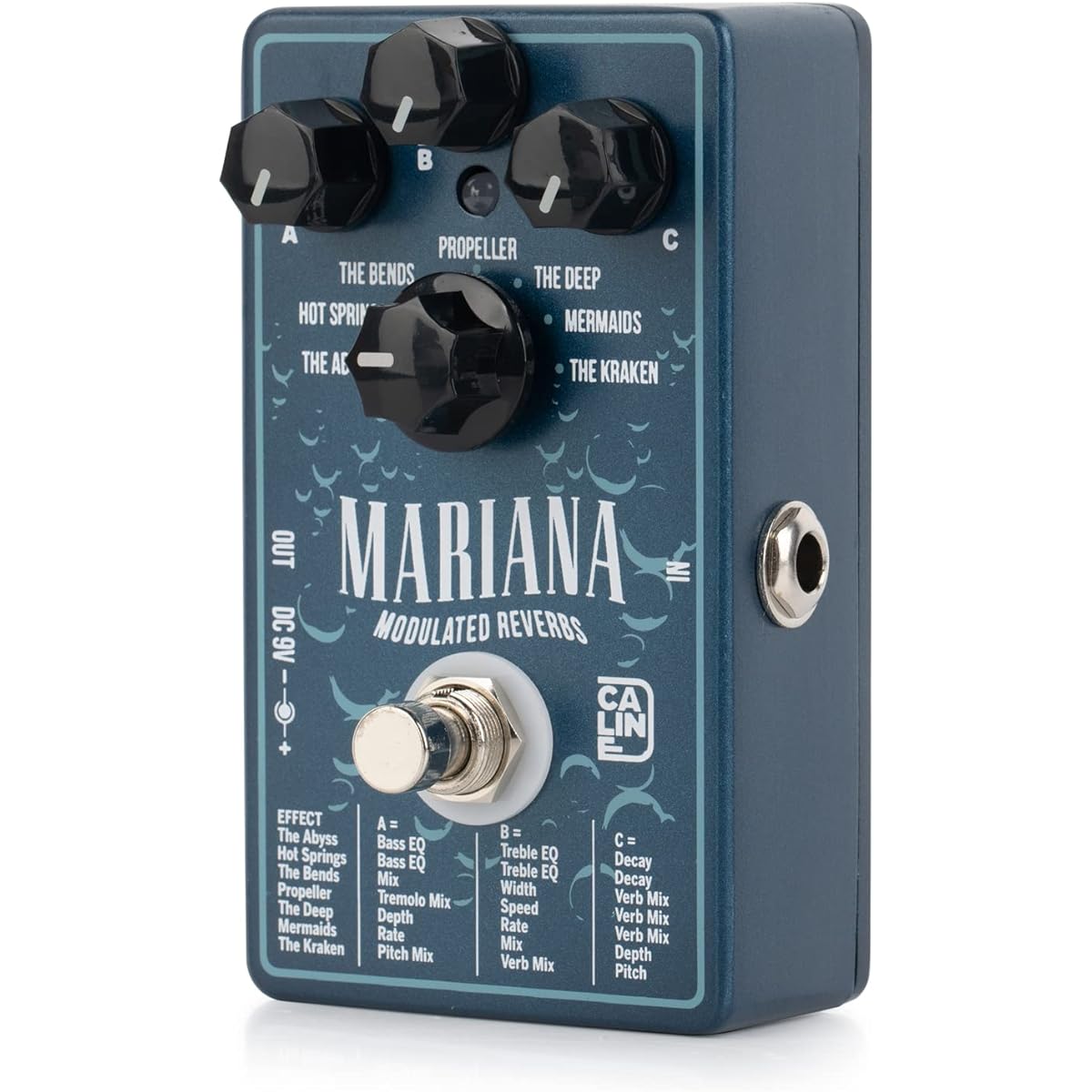Caline CP-507 Mariana Modulating Reverb Pedal (7 Types of Reverb) Aluminum Alloy Casing