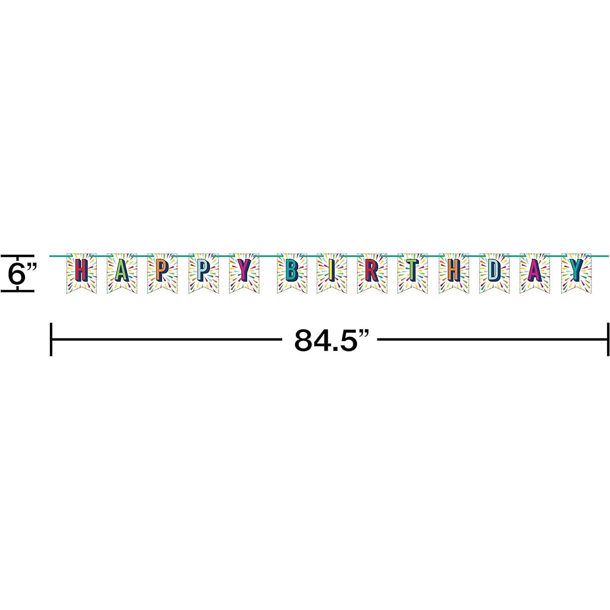 Creative Converting Birthday Burst Banner 6" x 84", Multicolor