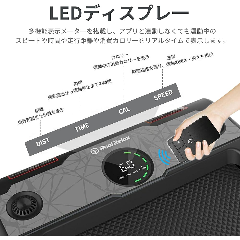 Twinbasto Running Machine, Room Runner, Home Use, Under the Desk [Equipped with Bluetooth, Exercise Control via App] Walking Machine, 1-6km/h, Compact, Electric Running Machine, Quiet, Home Gym, Japanese Instruction Manual Included, Diet Equipment, Full-