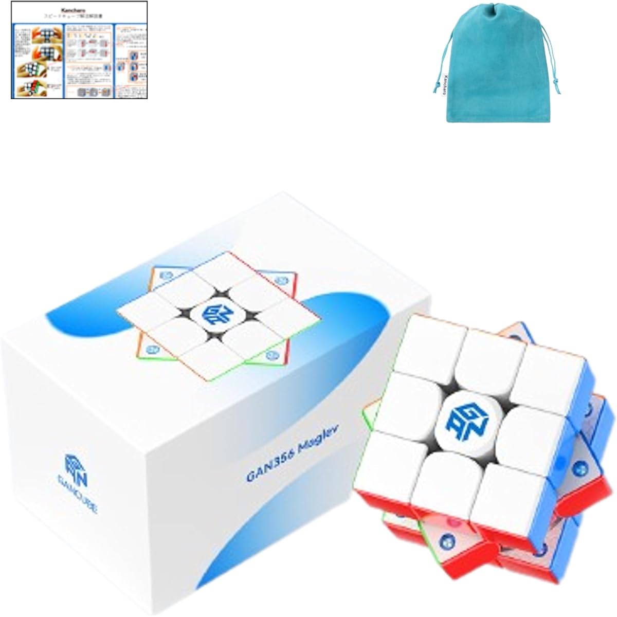 Kancharo GAN356 Maglev [Japanese cube strategy guide & pouch included/genuine product] Magnet-equipped cube Maglev for competitions 3x3 (UV)