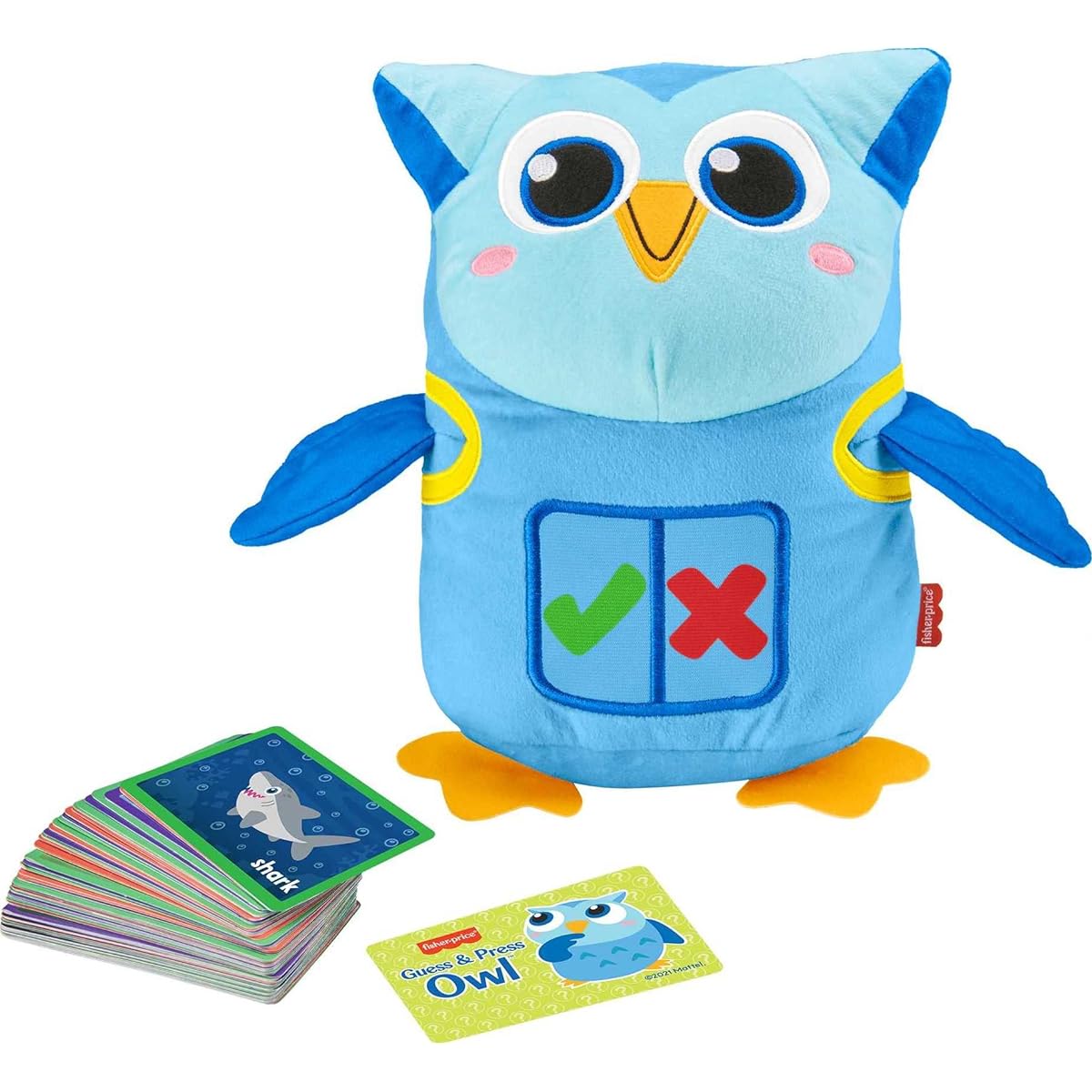 Fisher-Price Guess & Press Owl Electronic Learning Toy, Interactive Plush with Games, for Preschoolers, Ages 3+