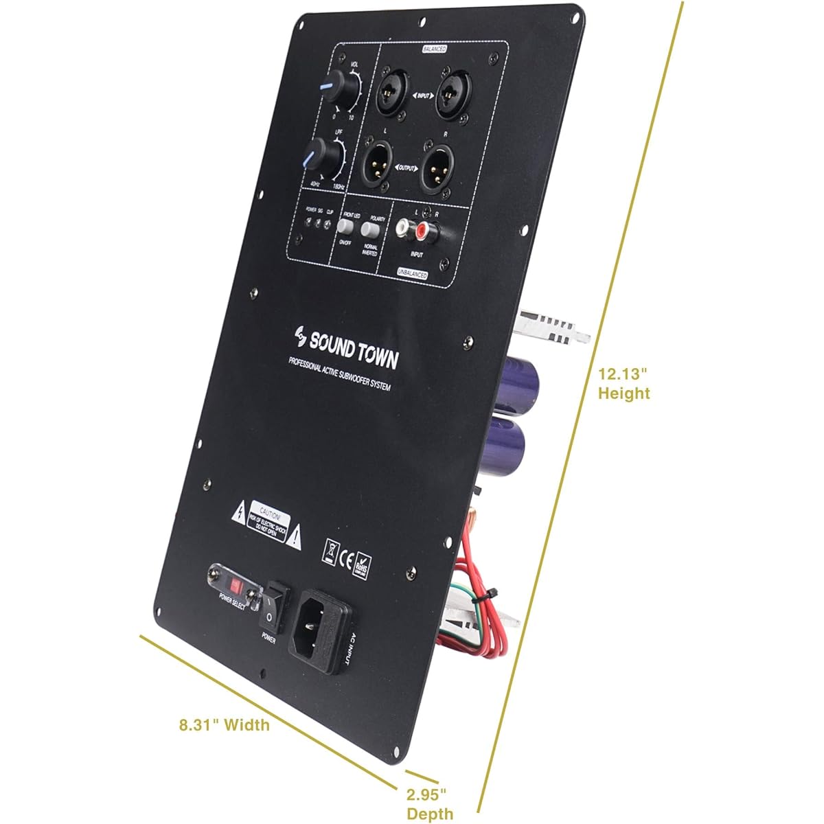 Sound Town Class D Plate Amplifier for PA DJ Subwoofer Cabinet with 350W RMS LPF (STPAS-600D)