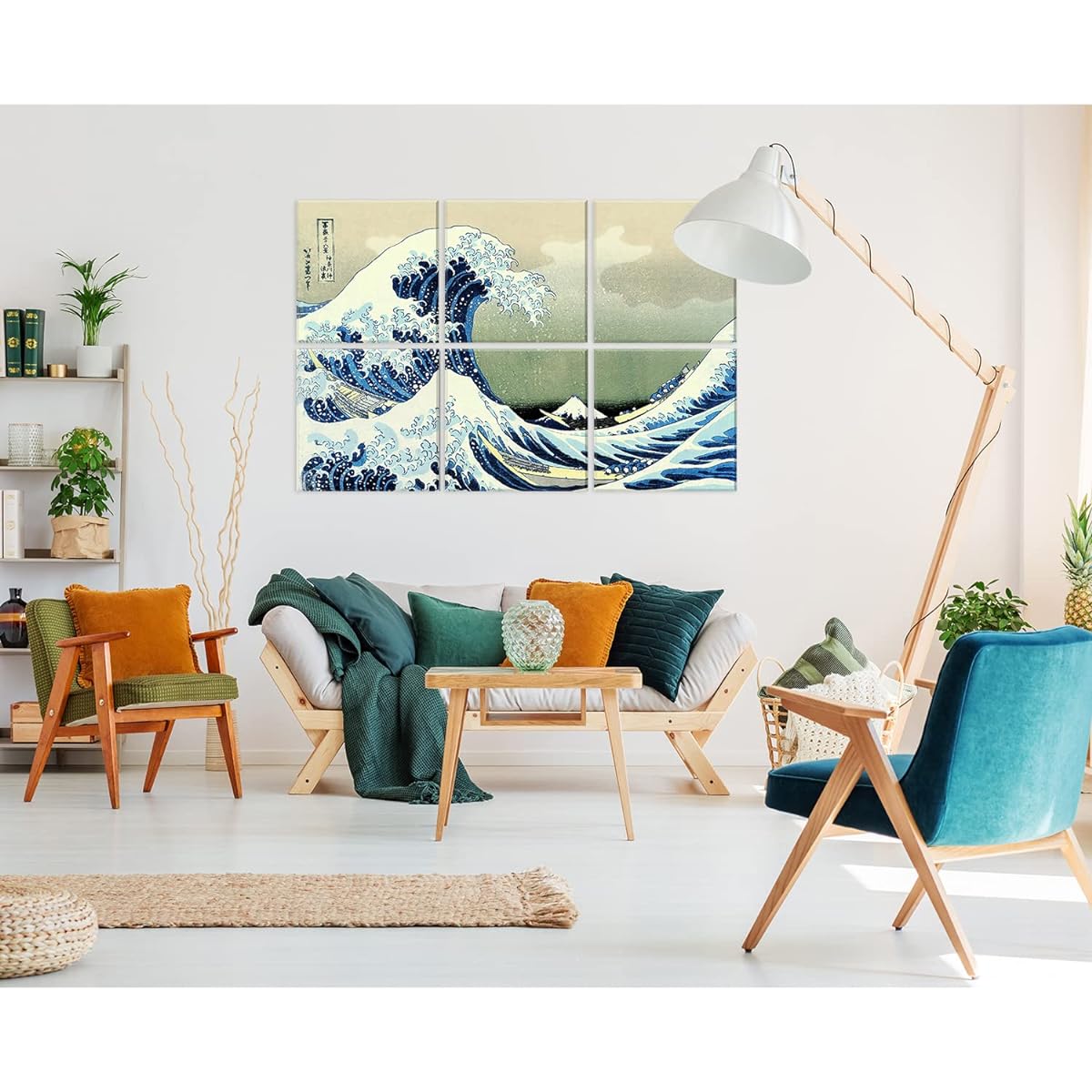 ave off Kanagawa Katsushika Hokusai (Total length of 6 panels 180 cm x 120 cm x 1 cm) Uses high quality materials Flame retardant Tideproof Can be used for walls and floors Sound absorbing panels Interior decoration Sound deadening Soundproofing measures