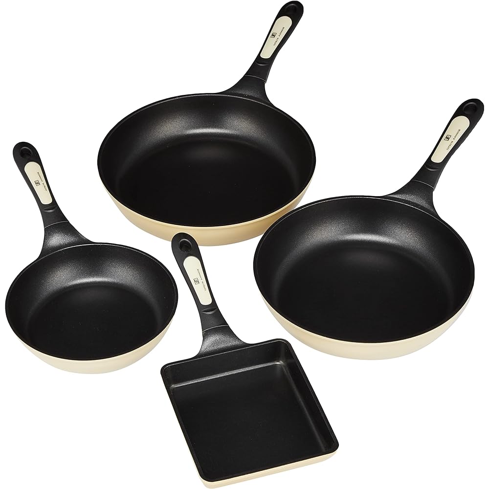 Yokoyama Tatsuya Kawagoe 9-piece kitchen tool set TKC-5005S White Two-handed pot 20cm, one-handed pot 18cm