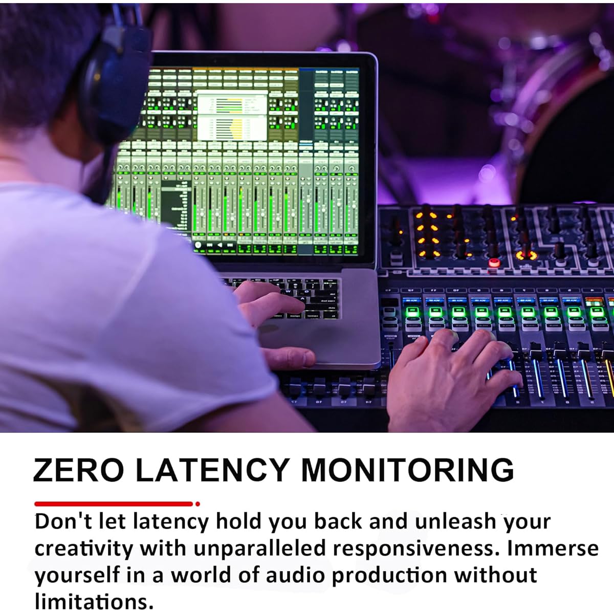【Professional Recording, Studio Quality】2023newest Sunbuck USB Audio Interface, 24Bit/196kHz High-Fidelity, Ultra-low Latency, with XLR/48V Phantom Power for Recording