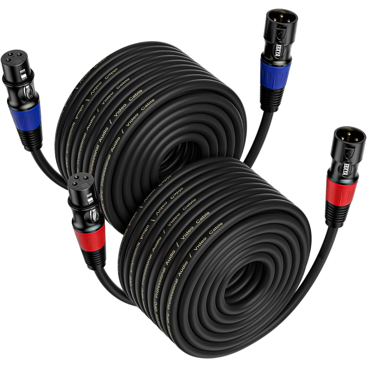 EBXYA 100ft XLR Cable 2 Pack - 3 Pin Male to Female XLR Microphone Cable