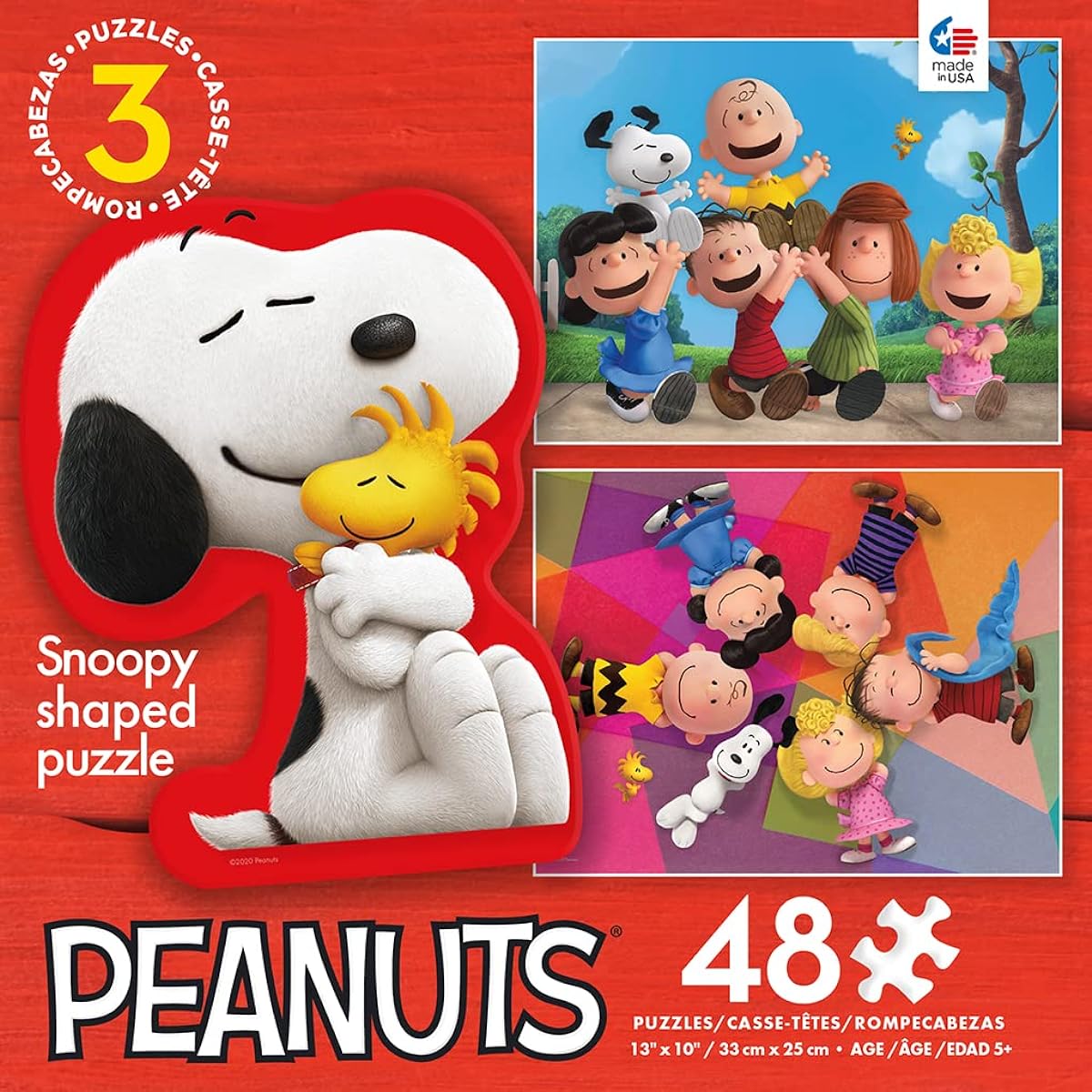 Ceaco - 3 in 1 Multipack - Peanuts - (3) 48 Piece Jigsaw Puzzle