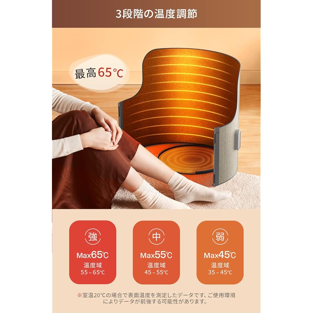 Panel heater feet [Cylinder type/step type.360° omnidirectional] Far infrared desk heater Energy saving Foot heater 3-step temperature control Off timer Automatic tipping off Desk heater Foldable Energy saving Cold protection Foot warmer Heater Office Wo