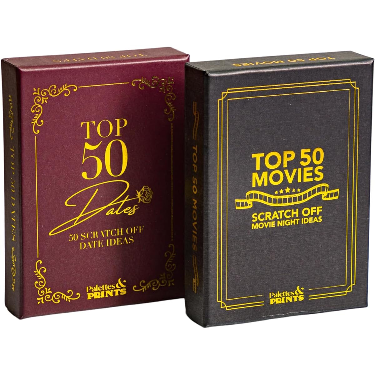 Palettes and Prints Top 50 Movies & Top 50 Dates Scratch Off Card Set