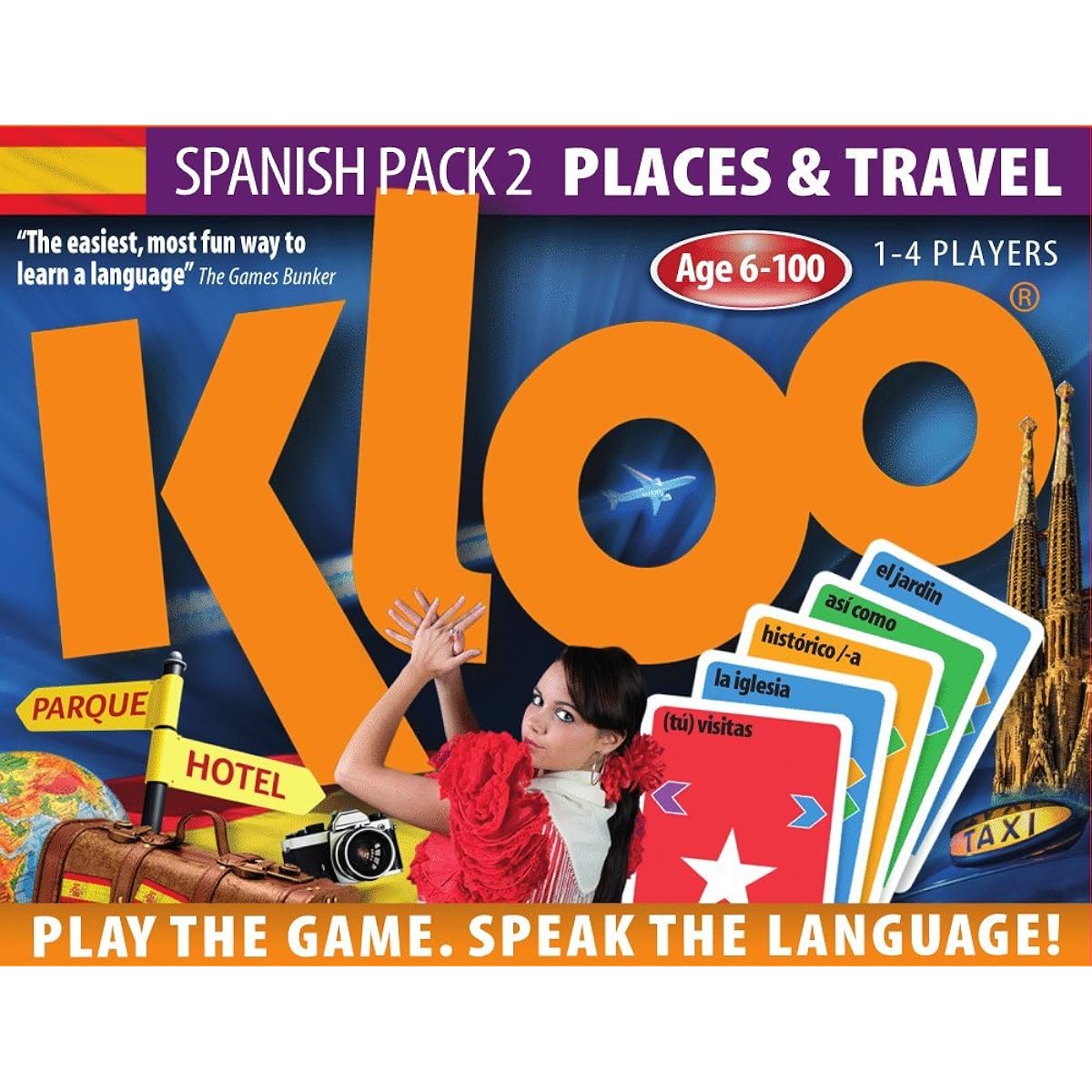 KLOO Language Card Games: Learn to Speak Spanish (from English) - Game 2 (Packs 3 & 4)
