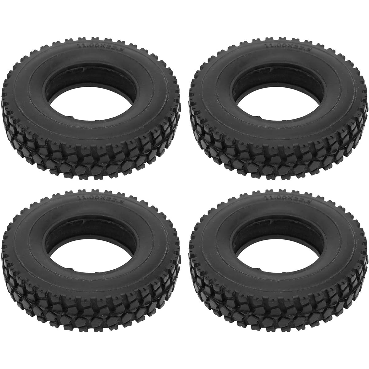 VINGVO 1/14 RC Tires Rubber Sponge Heavy Duty Durable 4pcs 20mm Rc Car Rubber Tires Eco-Friendly Black Width Crushed Stone for 1/14 RC Car Tractor Truck