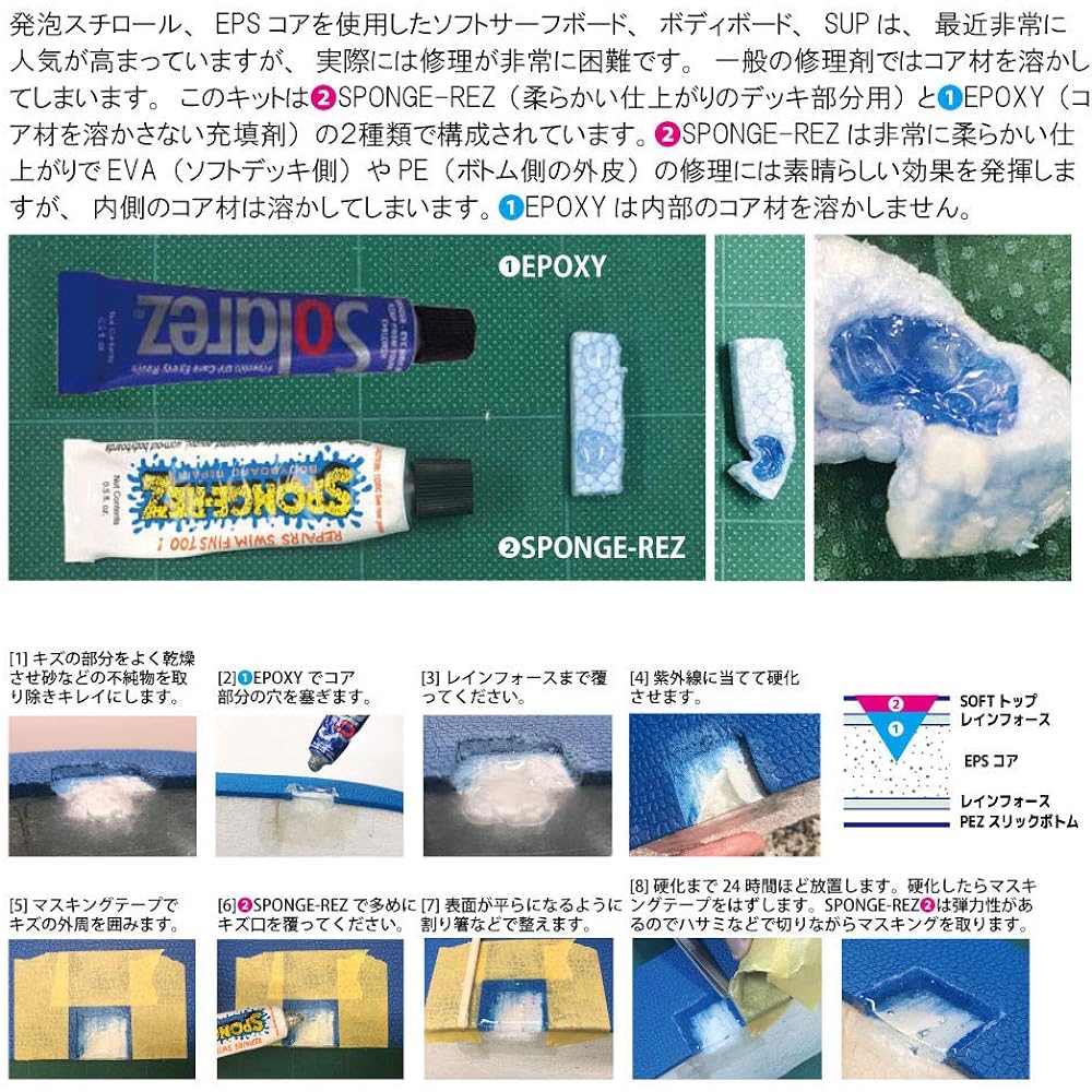 WAHOO SOLAREZ SOFTBOARD REPAIR Soft Board Repair Kit Size: 0.5oz (14.2g) WAHOO Board Repair Repair Goods