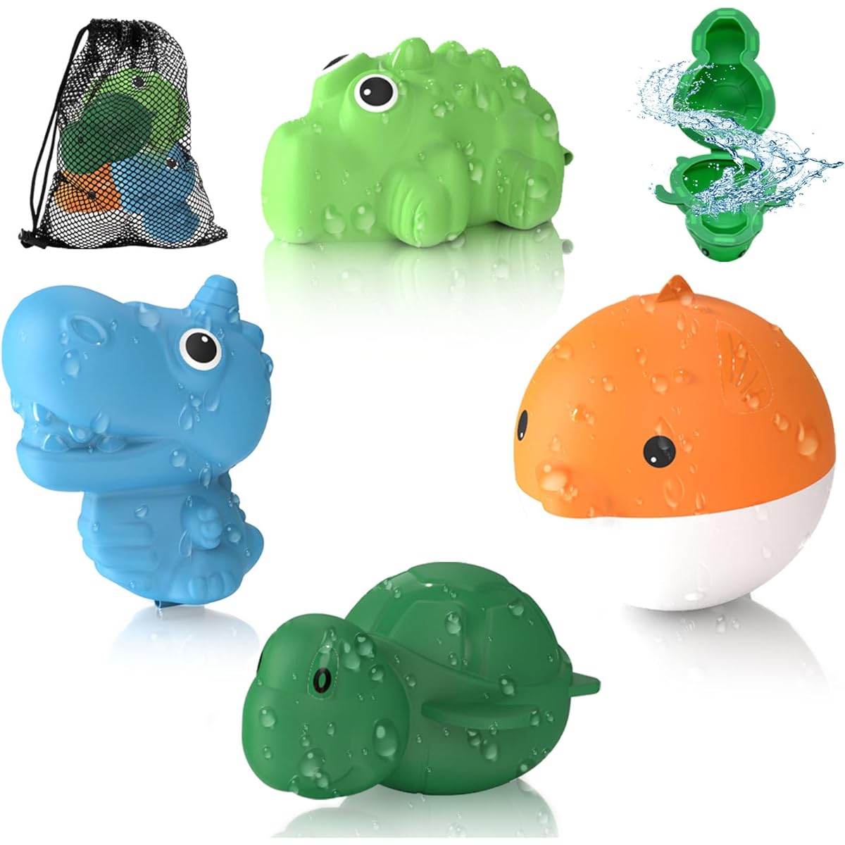 SOPPYCID Tonoviviy Self-Cleaning Refillable Water Balloons for Kids and Adults Water Bomb Balloons Reusable Animal Model Water Balloons (4cps)
