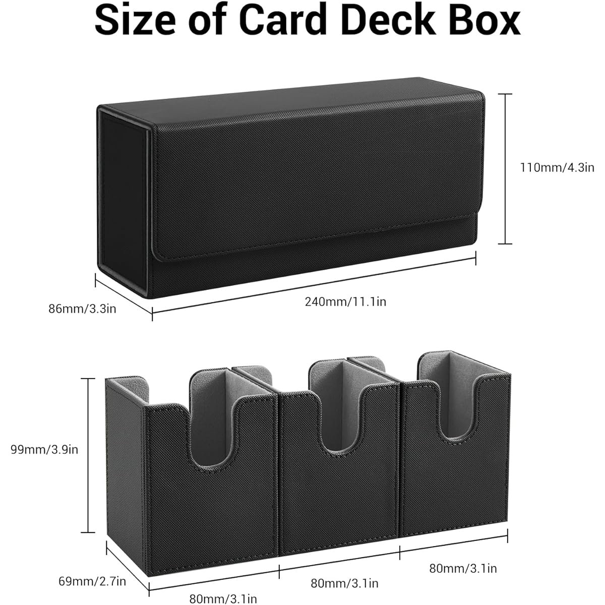 FOTEEMO Card Deck Box 3 Black Grey