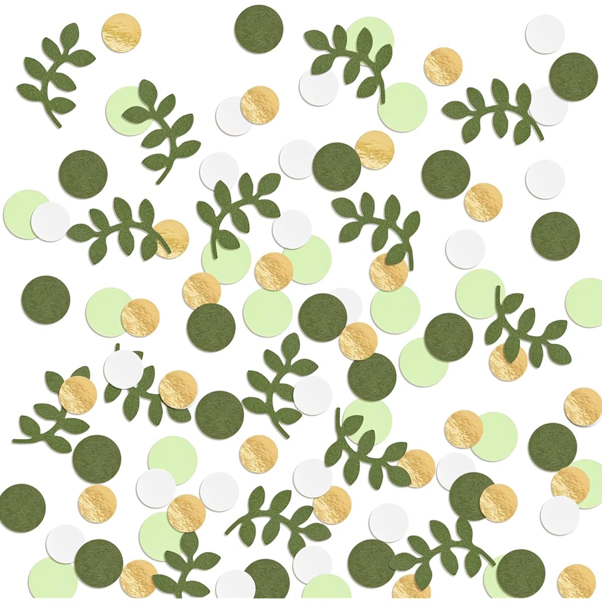 Greenery Gold Eucalyptus Confetti Baby Shower Sage Green Gold Scatter Table Decorations for Country Nature Theme Party Bridal Shower Party Wedding Classroom Nursery Decoration Supplies 210pcs