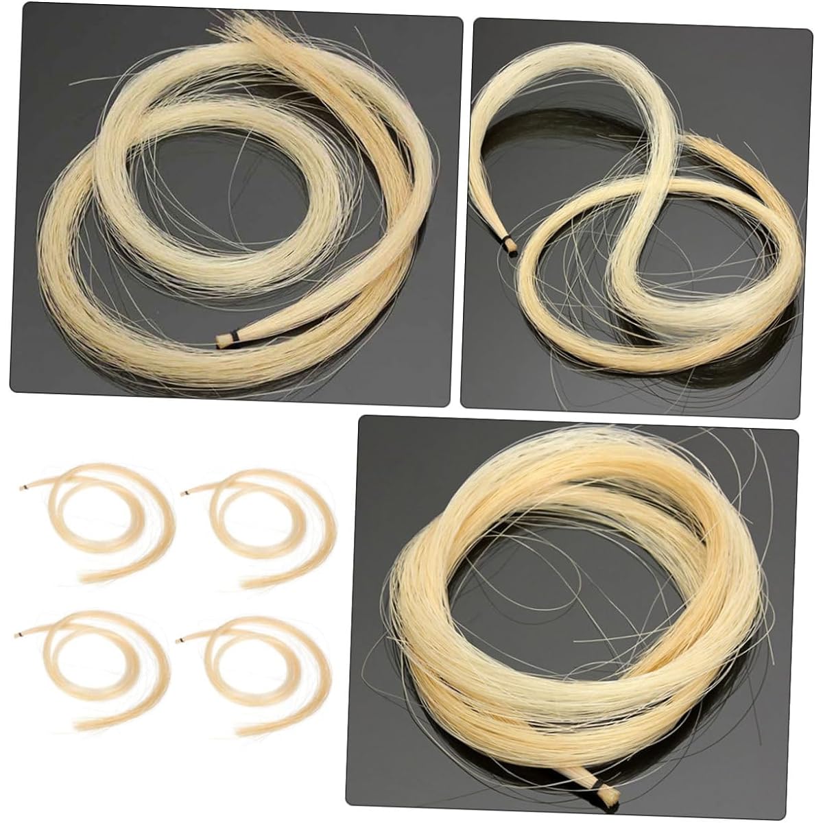 Vaguelly 24pcs Violin Bow Hair Viola Accessories White Horse Tail Hair Elective Subjects Student Cello Bow