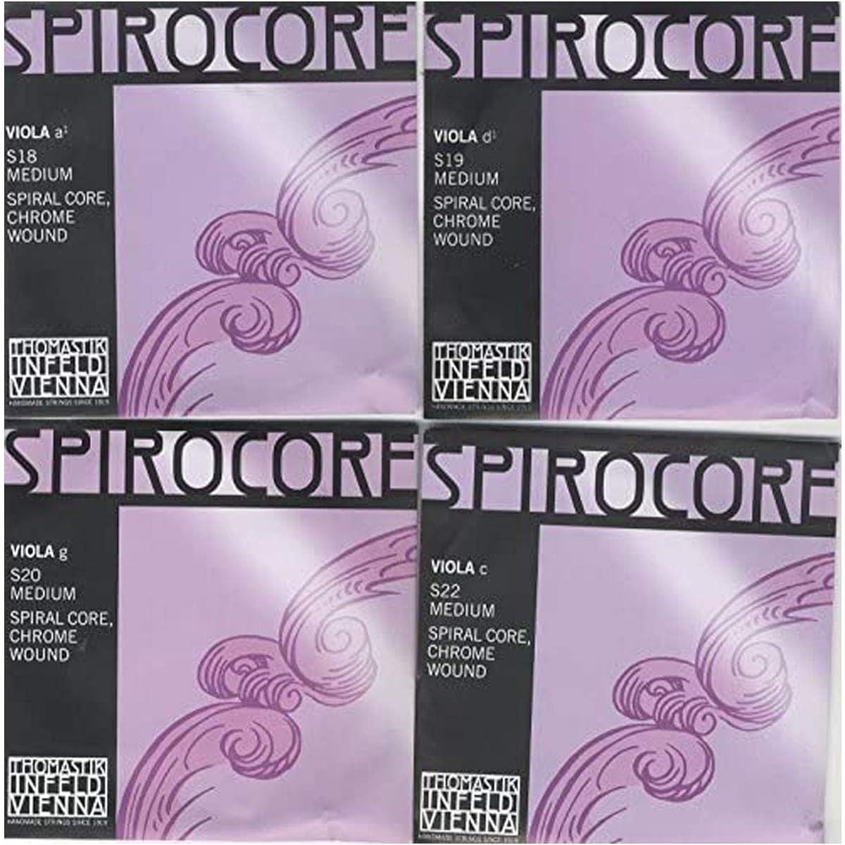 Spirocore Viola Strings A, D, G, C Strings Set of 4 4/4 S23 (Set Contents S18, S19, S20, S22)