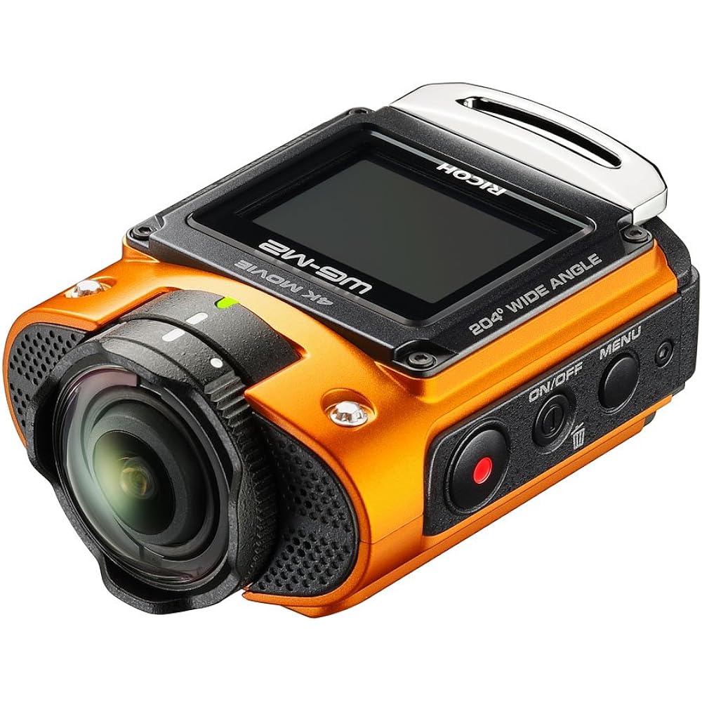 RICOH Waterproof Action Camera WG-M2 Orange 4K Video Ultra Wide Angle 204 degrees No housing required Waterproof 20m Shockproof 2m 03801