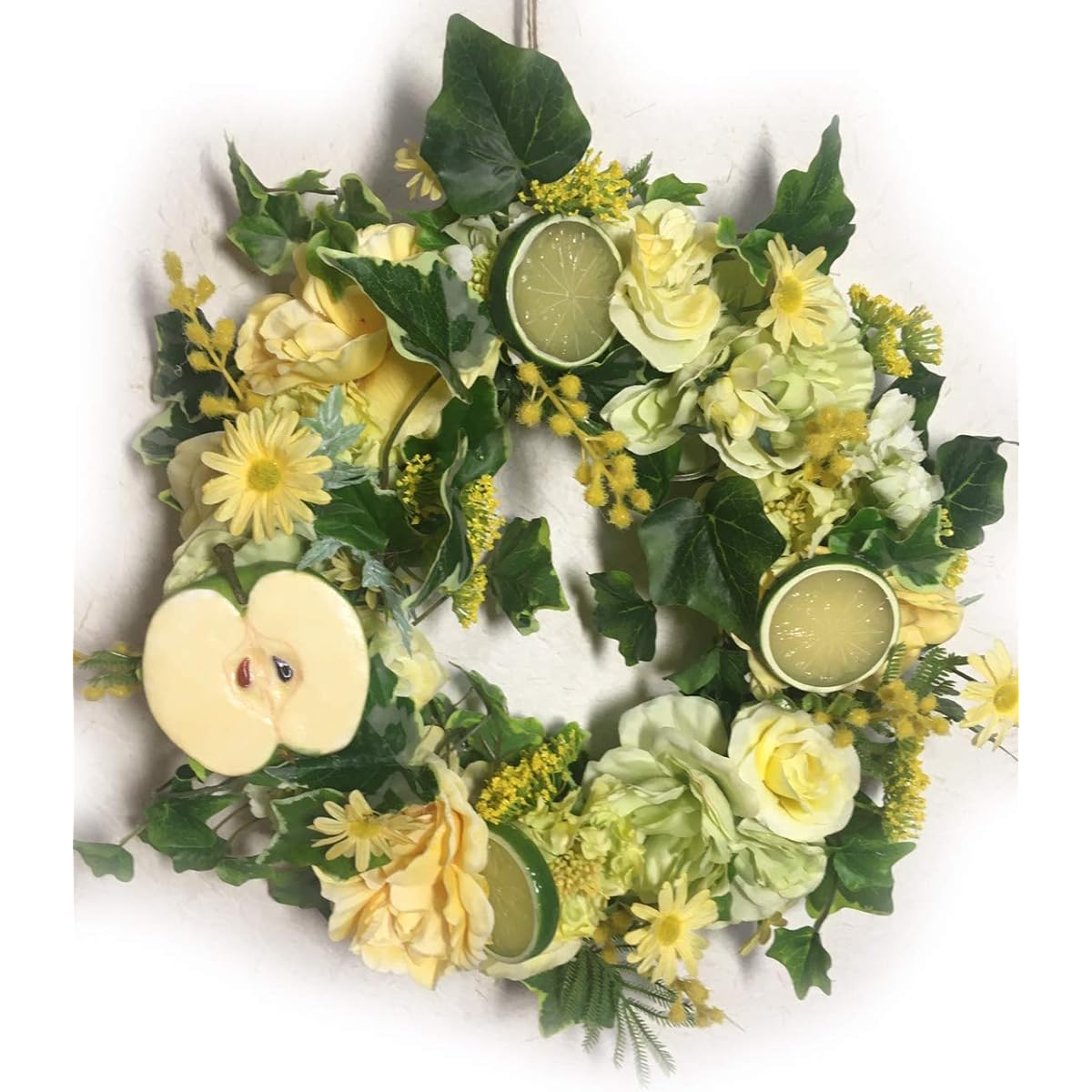 Lulu's Fresh Green Wreath Flower Gift Artificial Flower Natural Wreath Size: Approx. 30cm diameter x 8cm thickness Fresh Green Wreath Lulu's-1482