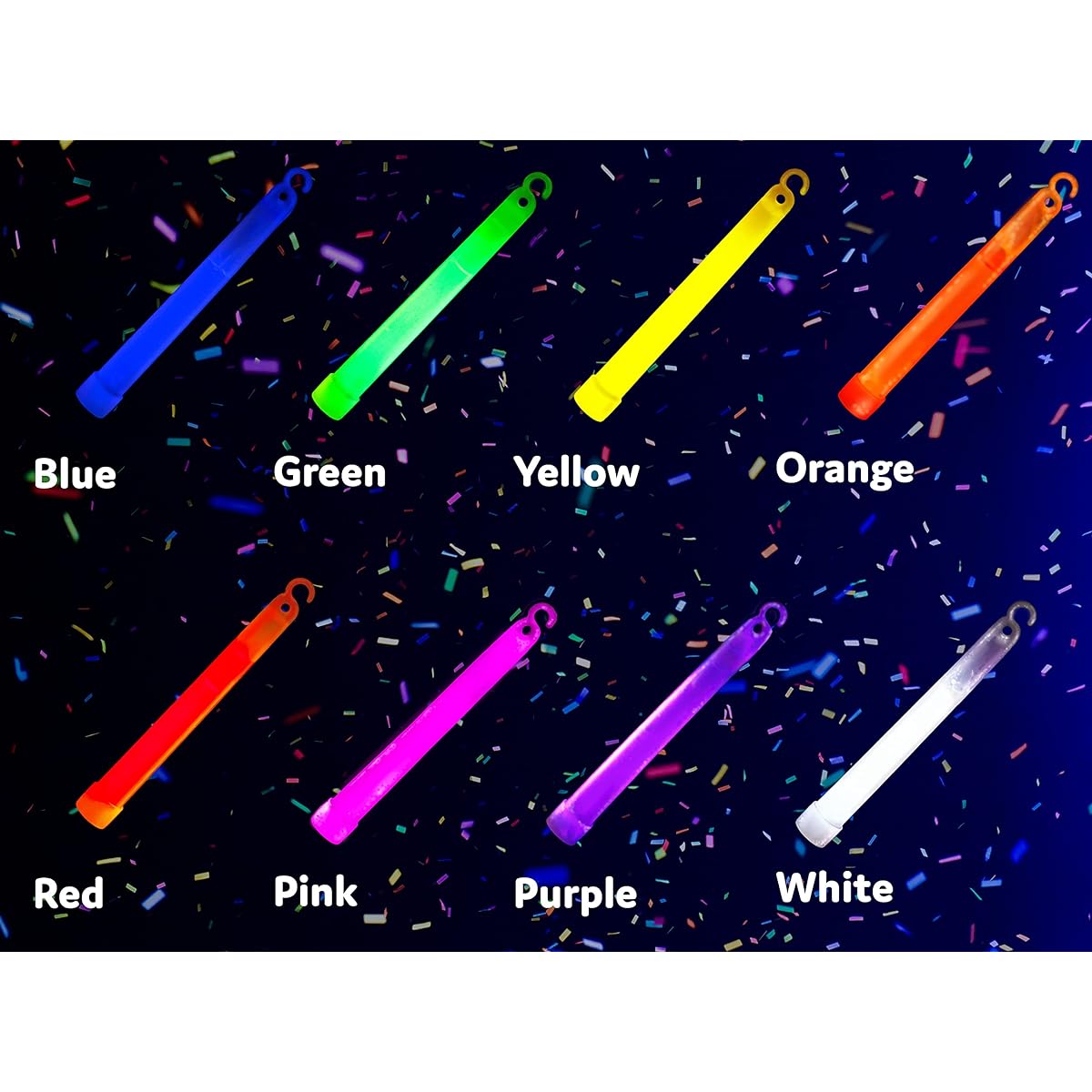 PartySticks Glow Sticks Party Supplies for Kids and Adults (50 Pack Assortment) - 6" Bulk Glow Up Glow Sticks Party Favors Glow in the Dark Party Decorations Waterproof Non-Toxic Glow Necklaces
