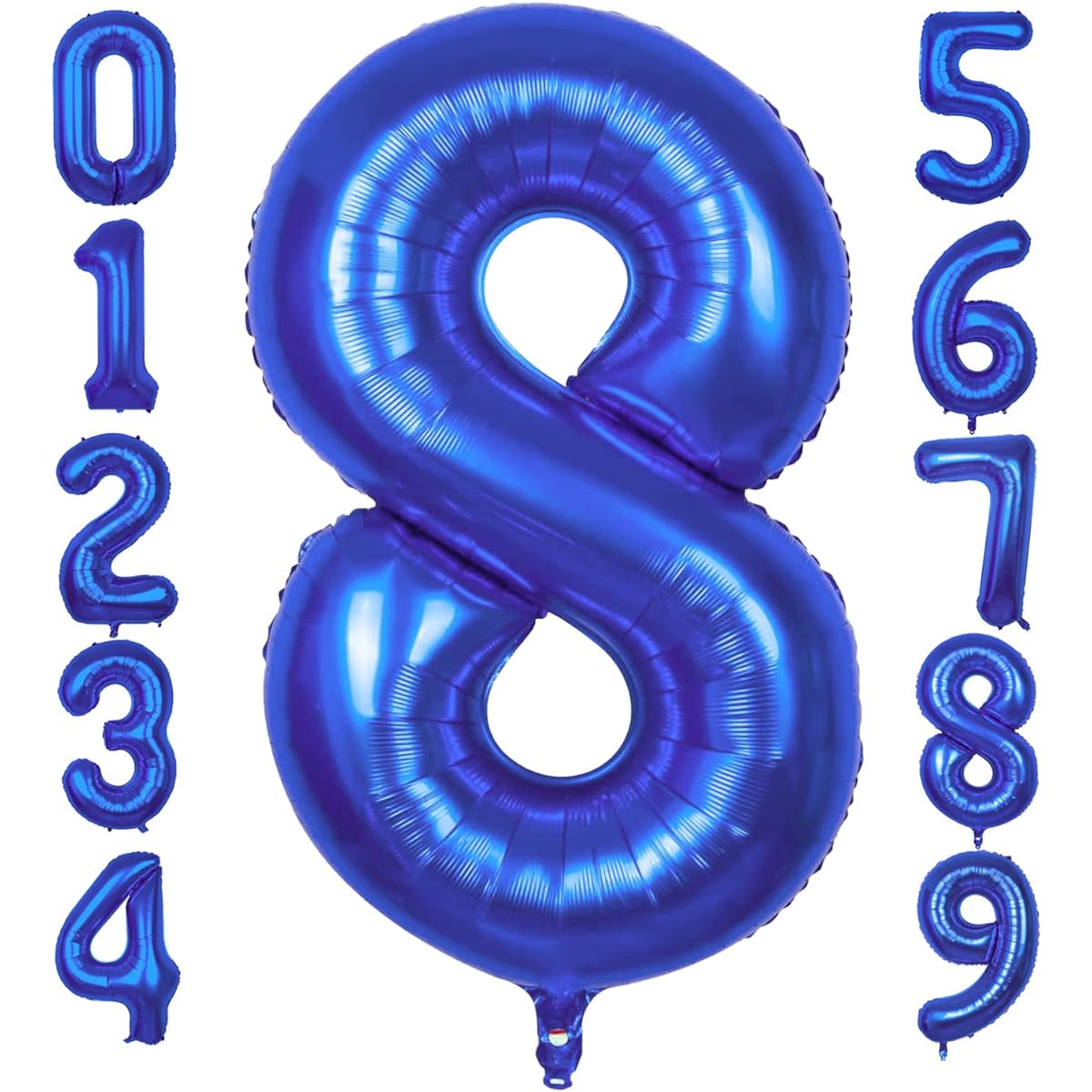 8 dark blue balloons