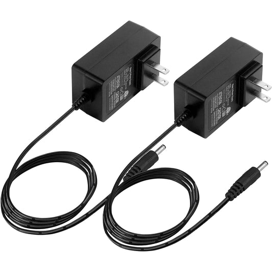 2 Pack 12Vdc 3A/3000mA 6ft Power Adapter 100-240V 50/60Hz AC to DC 36W 20AWG Wall Charger LED Strip Light CCTV Camera Router Switch BT Speaker DVR NVR Other 12V Devices ETL FCC