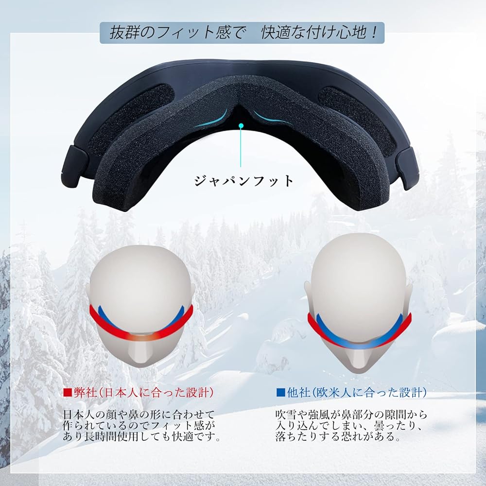 [NISEKO] Ski Goggles Magnetic Snowboarding Goggles Snowboarding Goggles Skiing Goggles UV Protection REVO Double Lens Anti-Fog Compatible with Glasses