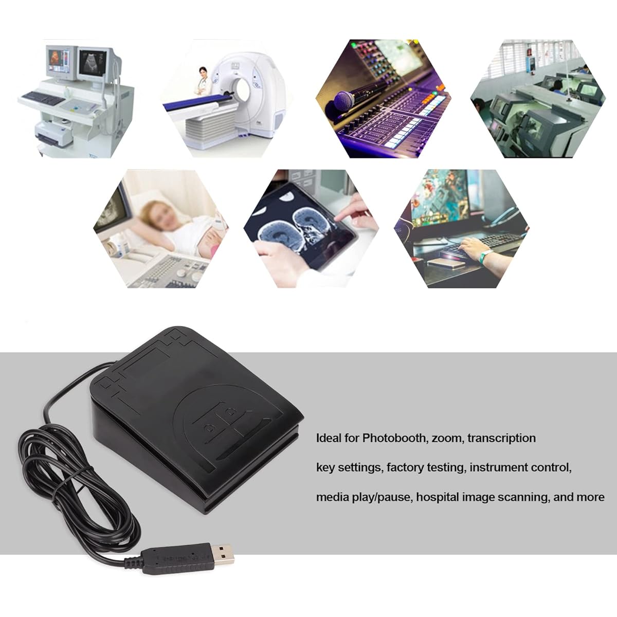 USB Single Foot Pedal Switch USB Foot Switch Pedal One Key Program Computer Keyboard MIDI Controller Ergonomic Design Single Foot Switch Pedal
