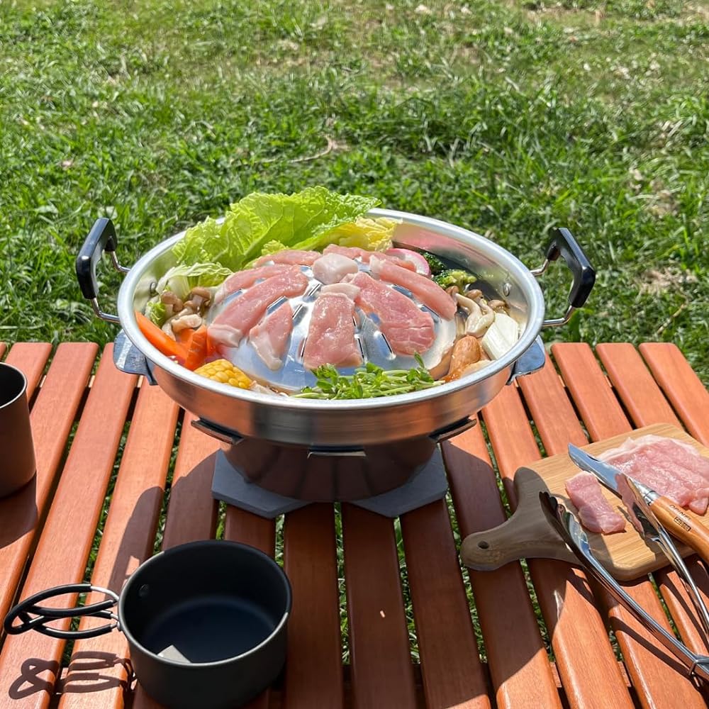 Mookata Pot 30cm (with hole) Aluminum Mookata Thai Yakiniku Mookata Camping Meal