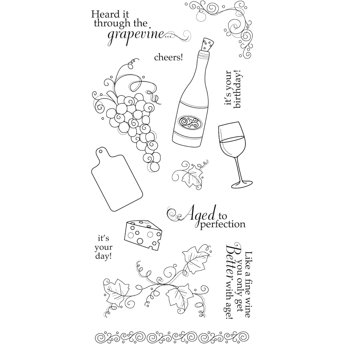 Fiskars 01-005509 4-Inch-by-8-Inch Clear Stamp, Aged to Perfection by Fiskars
