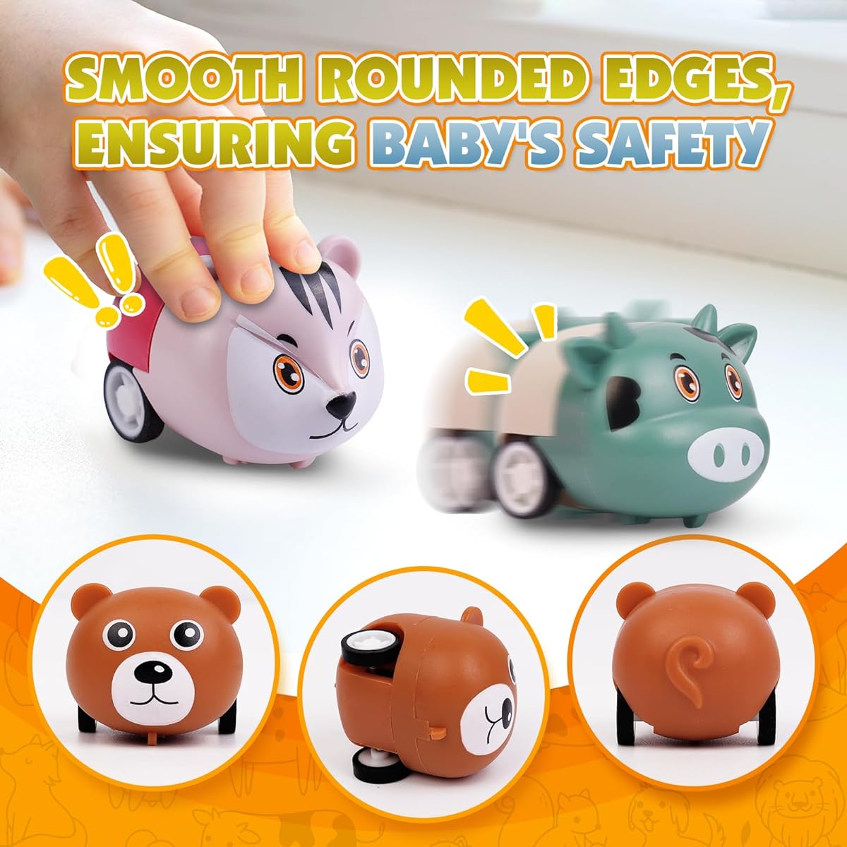 estardaa 36pcs Animal Pull Back Cars Mini Car Toy Small Car Pull Back Racing Car Set Mini Toy Cars Carnival Prizes Goodie Bag Stuffers Mini Car Party Favors for Kids