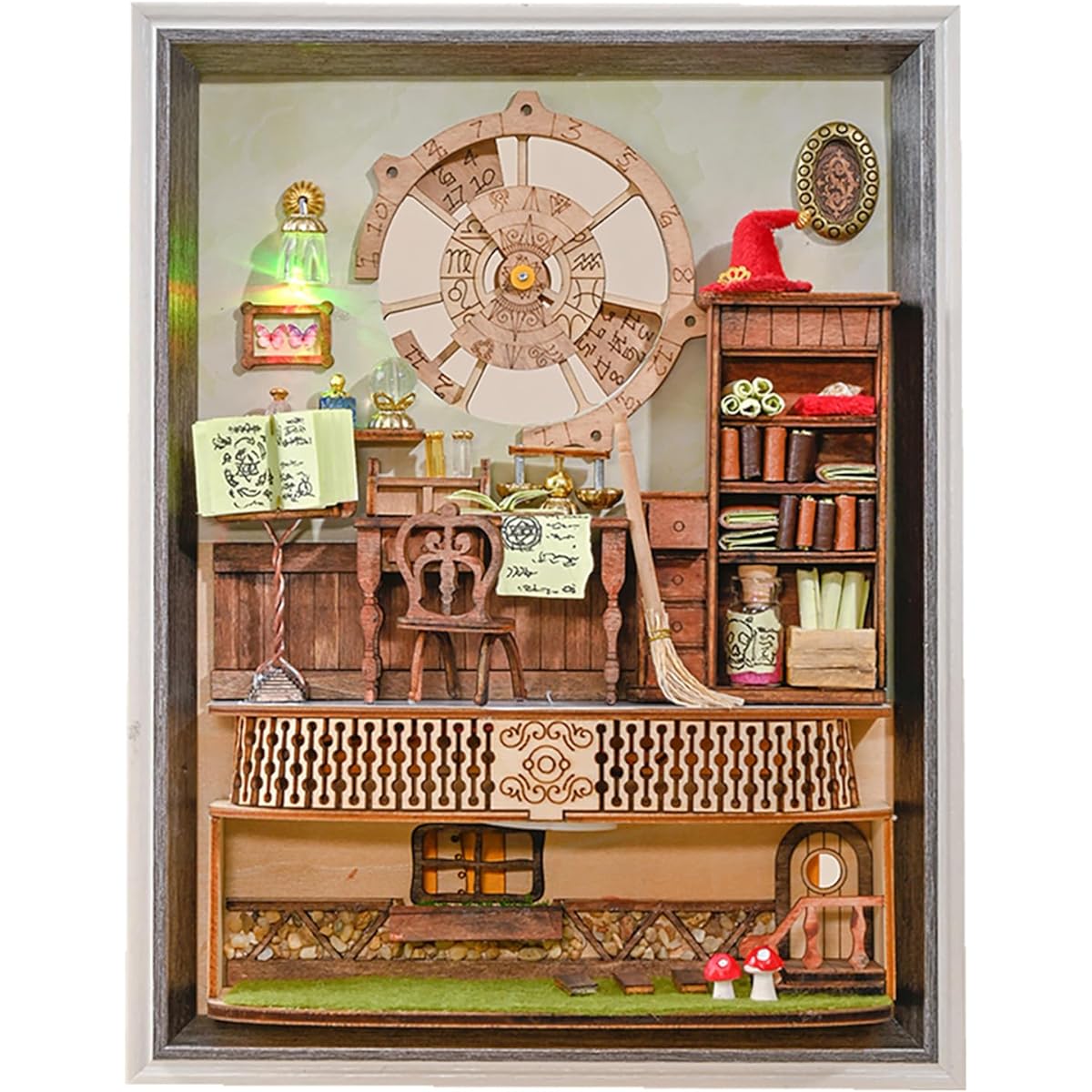 Flever Dollhouse Miniature DIY House Kit Creative Room with Furniture Romantic Artwork Gift (Magic Society)