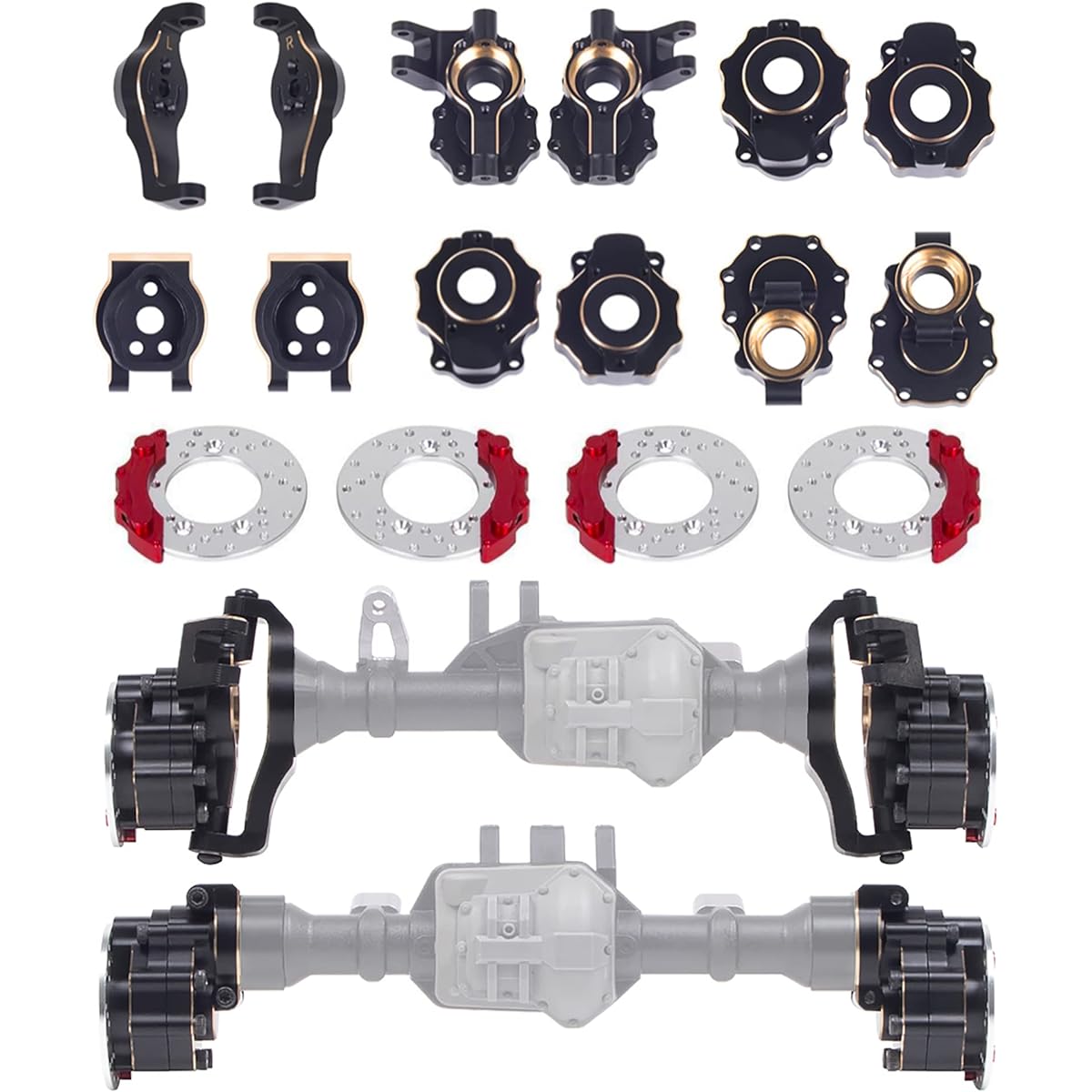 TRX4 Brass Counterweight Black Coating Portal Axle Housing 1/10 RC Crawler TRX6 TRX4 Upgrade Parts (8 in 1 Set)