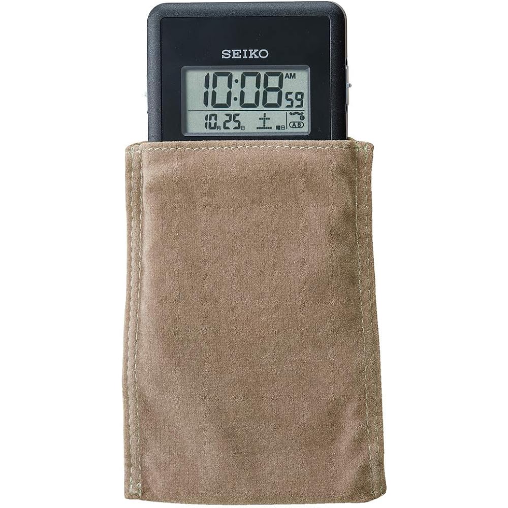 Seiko Clock Alarm Clock Radio Wave Digital Bilingual Switchable Voice Alarm Time Report POCKETTALK Black Metallic DA208K SEIKO