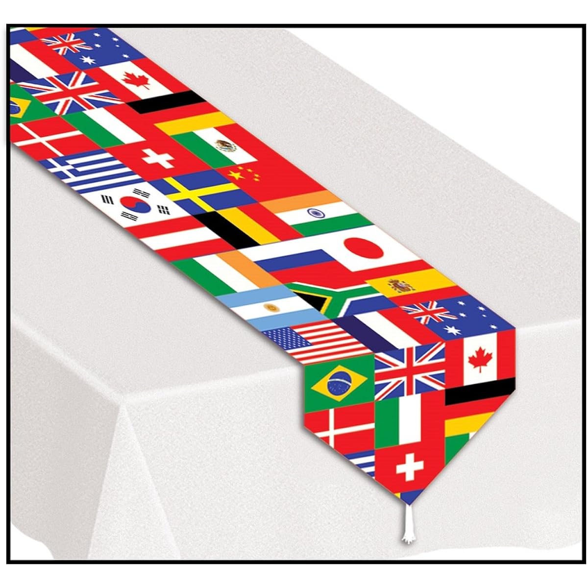 Party Central Club Table Runners 12 Pack Printed International Flags 6 Feet