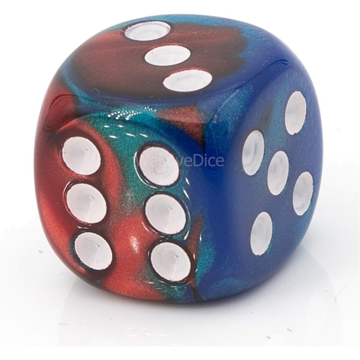 WeLoveDice [Made in Germany] 6-sided dice, 5 pieces, 16mm, red/blue/white