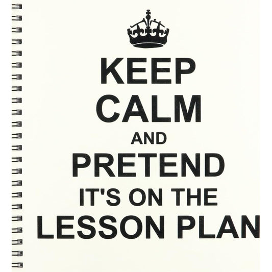 3dRose InspirationzStore Typography - Keep Calm and Pretend Its on The Lesson Plan - Funny Teacher Gift - Teaching Humor - Drawing Book 8x8 drawing book db_157780_1