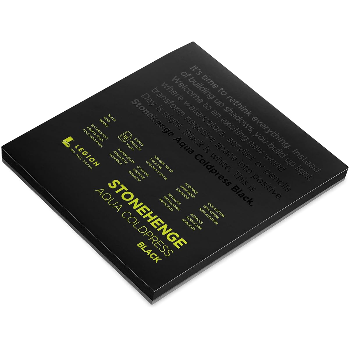 Stonehenge Aqua Black Pads, 140lb, Cold Pressed, 7 x 7 Inch, 15 Pads