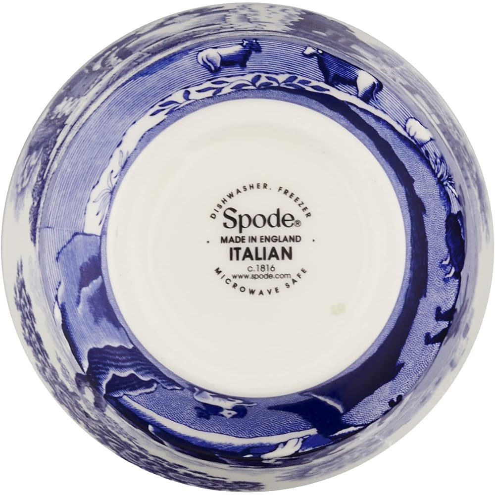 Spode Sugar Pot Blue 11cm Blue Italian 1630