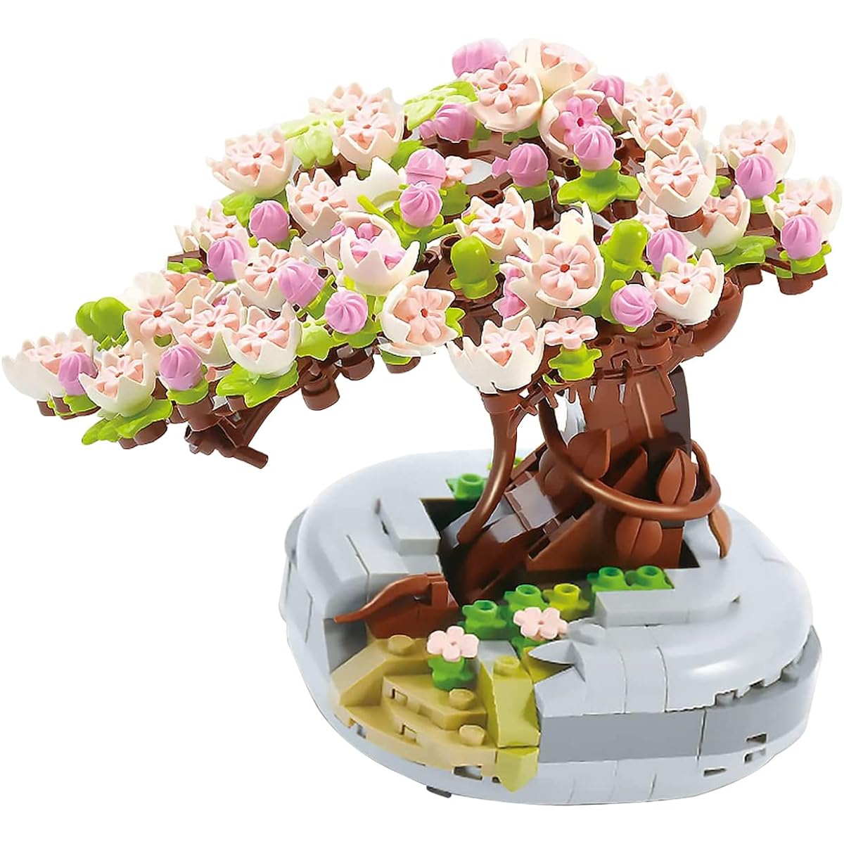 MEIEST Mini Building Blocks Sakura Plant Bonsai Model Set Creative DIY Simulation Cherry Blossom Botanical Collection Construction Construction Bricks Toys Kids Adults Home Decoration 296
