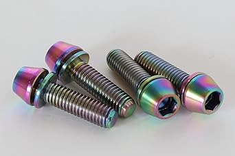 ANS Stem M5 x 18mm Titanium Bolt Set of 4 (Rainbow)